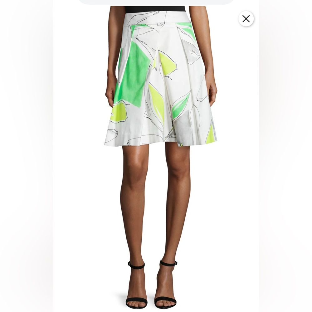 Milly A-Line Clarissa Floral Skirt in Green and White- never worn. 150 retail